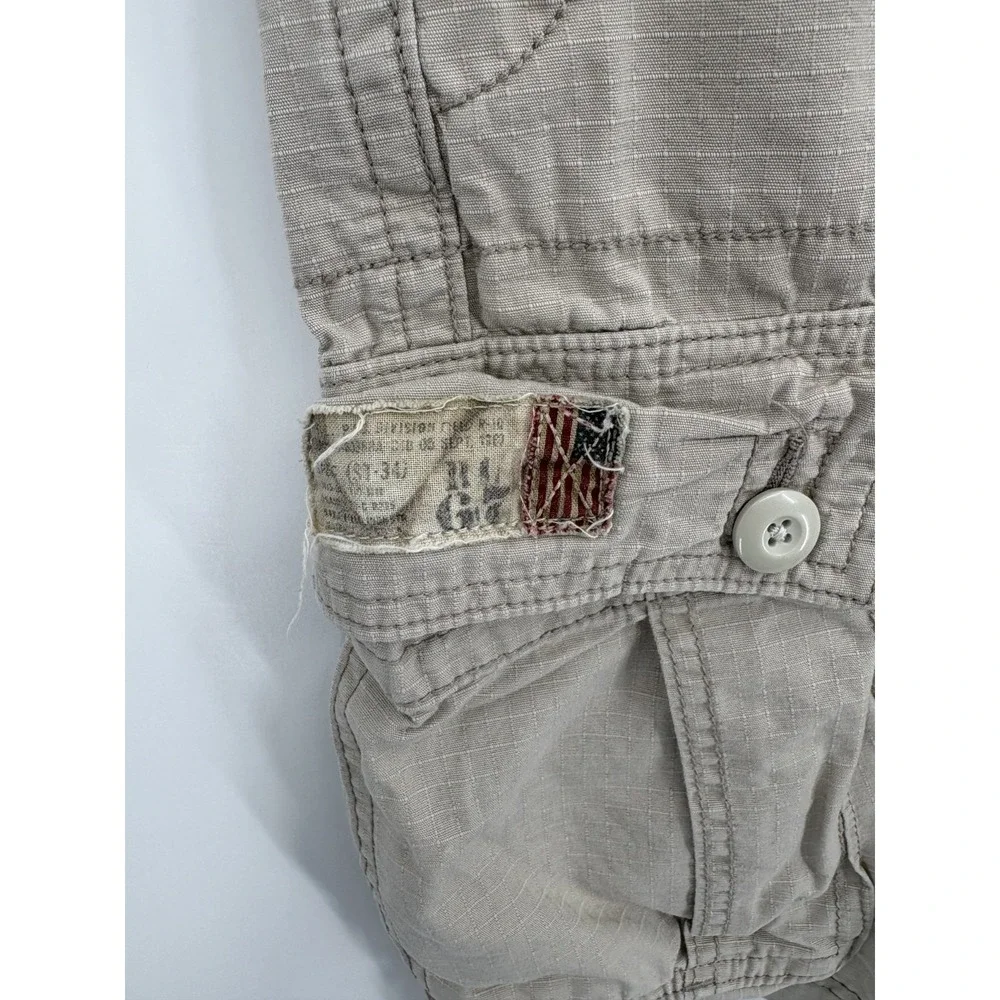 Polo Jeans Co Ralph Lauren Mens 34 Cargo Shorts Tan Ripstop Military Y2K Vintage